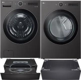 Side by Side Washer & Dryer Set on Pedestals