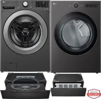 Side by Side Washer & Dryer Set on Pedestals