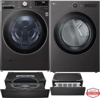 Side by Side Washer & Dryer Set on Pedestals