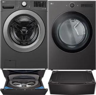 Side by Side Washer & Dryer Set on Pedestals