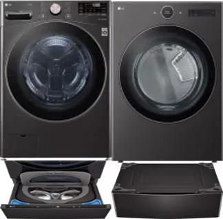 Side by Side Washer & Dryer Set on Pedestals