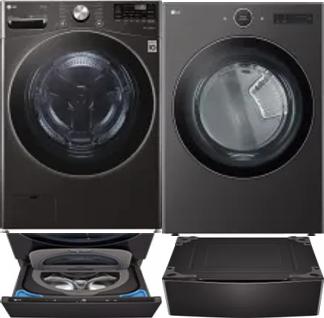 Side by Side Washer & Dryer Set on Pedestals
