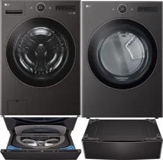 Side by Side Washer & Dryer Set on Pedestals
