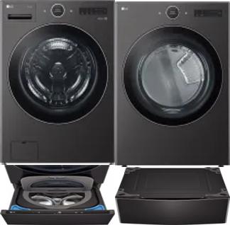 Side by Side Washer & Dryer Set on Pedestals