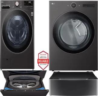 Side by Side Washer & Dryer Set on Pedestals