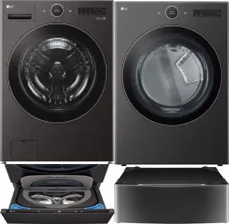 Side by Side Washer & Dryer Set on Pedestals