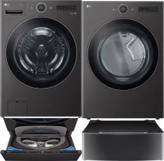 Side by Side Washer & Dryer Set on Pedestals