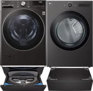 Side by Side Washer & Dryer Set on Pedestals