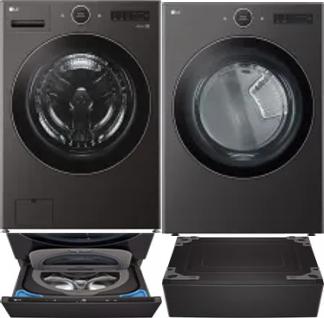 Side by Side Washer & Dryer Set on Pedestals
