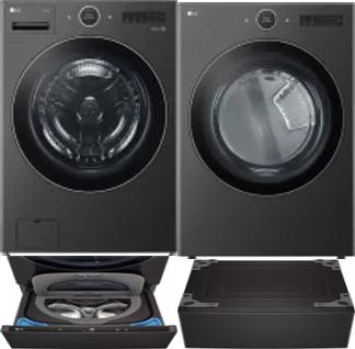 Side by Side Washer & Dryer Set on Pedestals