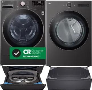 Side by Side Washer & Dryer Set on Pedestals