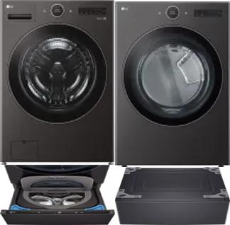 Side by Side Washer & Dryer Set on Pedestals