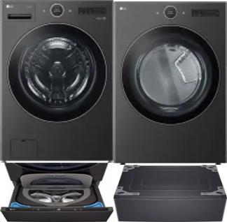 Side by Side Washer & Dryer Set on Pedestals