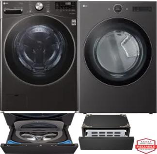 Side by Side Washer & Dryer Set on Pedestals