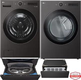 Side by Side Washer & Dryer Set on Pedestals