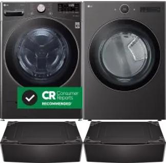 Side by Side Washer & Dryer Set on Pedestals