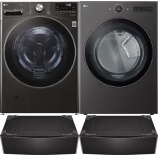 Side by Side Washer & Dryer Set on Pedestals