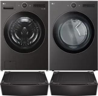 Side by Side Washer & Dryer Set on Pedestals
