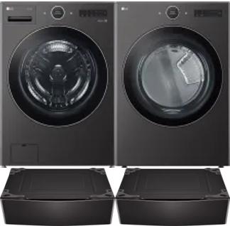 Side by Side Washer & Dryer Set on Pedestals