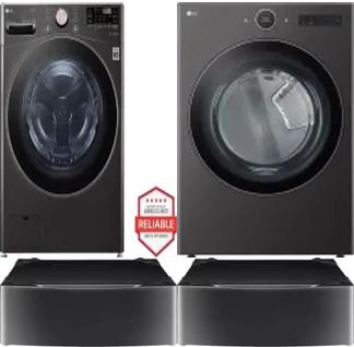Side by Side Washer & Dryer Set on Pedestals