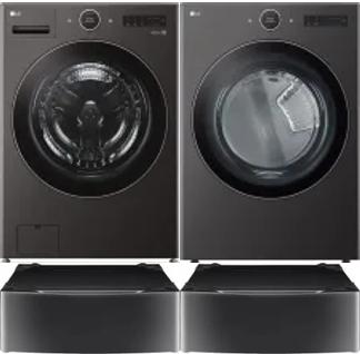 Side by Side Washer & Dryer Set on Pedestals