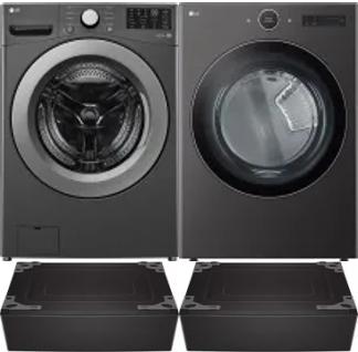 Side by Side Washer & Dryer Set on Pedestals