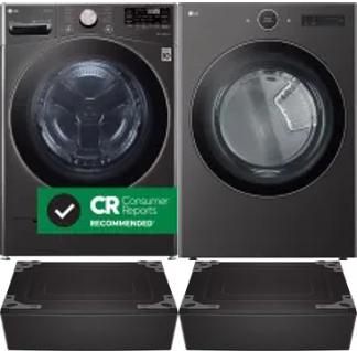 Side by Side Washer & Dryer Set on Pedestals