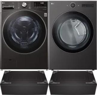 Side by Side Washer & Dryer Set on Pedestals