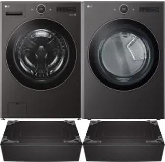 Side by Side Washer & Dryer Set on Pedestals