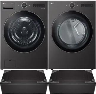 Side by Side Washer & Dryer Set on Pedestals