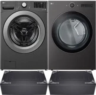 Side by Side Washer & Dryer Set on Pedestals