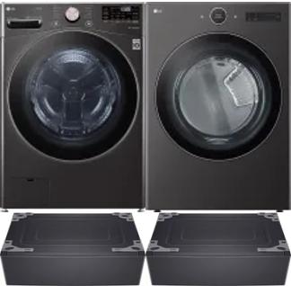 Side by Side Washer & Dryer Set on Pedestals