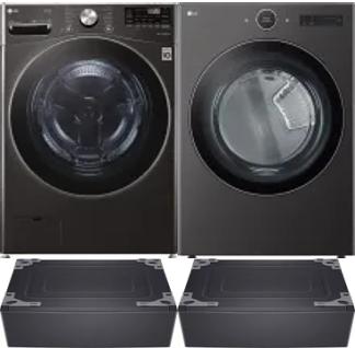 Side by Side Washer & Dryer Set on Pedestals