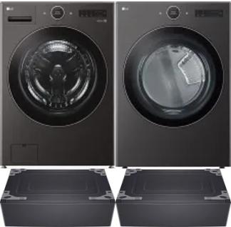Side by Side Washer & Dryer Set on Pedestals