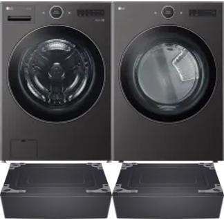 Side by Side Washer & Dryer Set on Pedestals