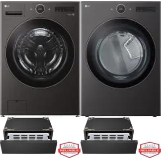 Side by Side Washer & Dryer Set on Pedestals