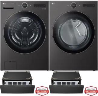 Side by Side Washer & Dryer Set on Pedestals