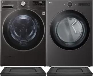 Side by Side Washer & Dryer Set on Risers