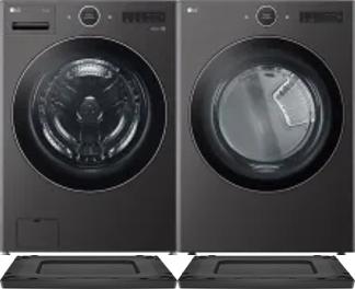 Side by Side Washer & Dryer Set on Risers