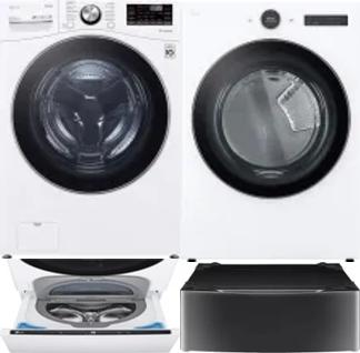 Side by Side Washer & Dryer Set on Pedestals