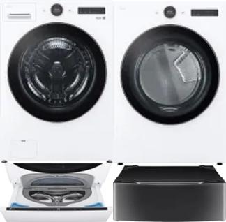 Side by Side Washer & Dryer Set on Pedestals