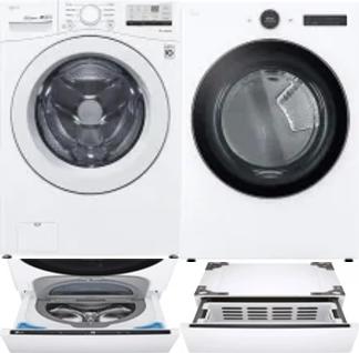 Side by Side Washer & Dryer Set on Pedestals