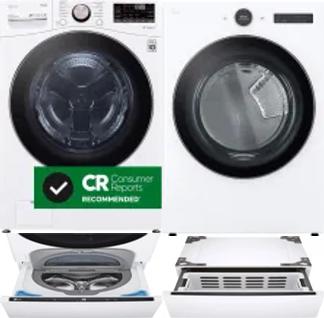 Side by Side Washer & Dryer Set on Pedestals