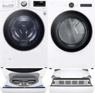 Side by Side Washer & Dryer Set on Pedestals