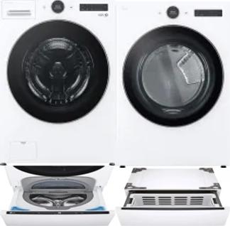 Side by Side Washer & Dryer Set on Pedestals