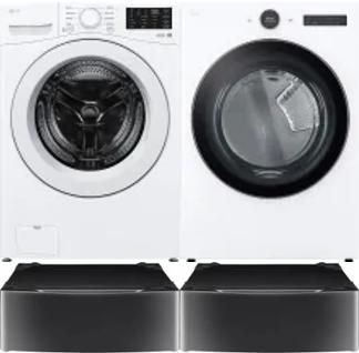 Side by Side Washer & Dryer Set on Pedestals