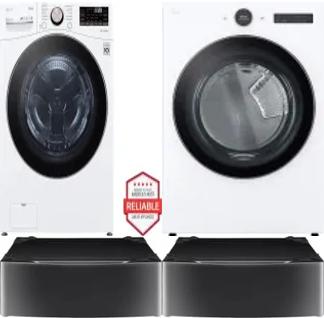 Side by Side Washer & Dryer Set on Pedestals