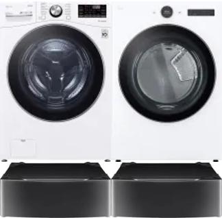 Side by Side Washer & Dryer Set on Pedestals