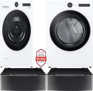 Side by Side Washer & Dryer Set on Pedestals