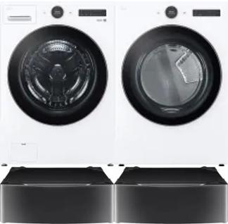 Side by Side Washer & Dryer Set on Pedestals